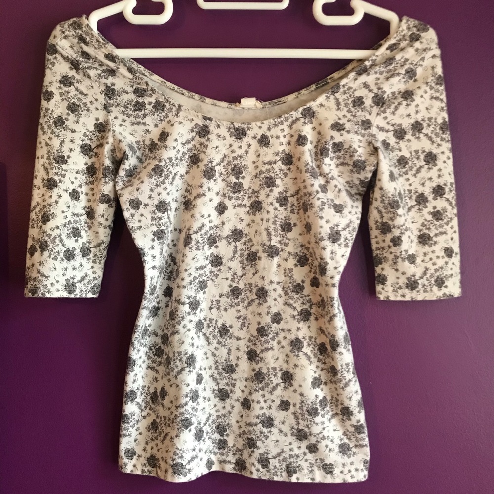 Garage Floral Wide Off Shoulder Top